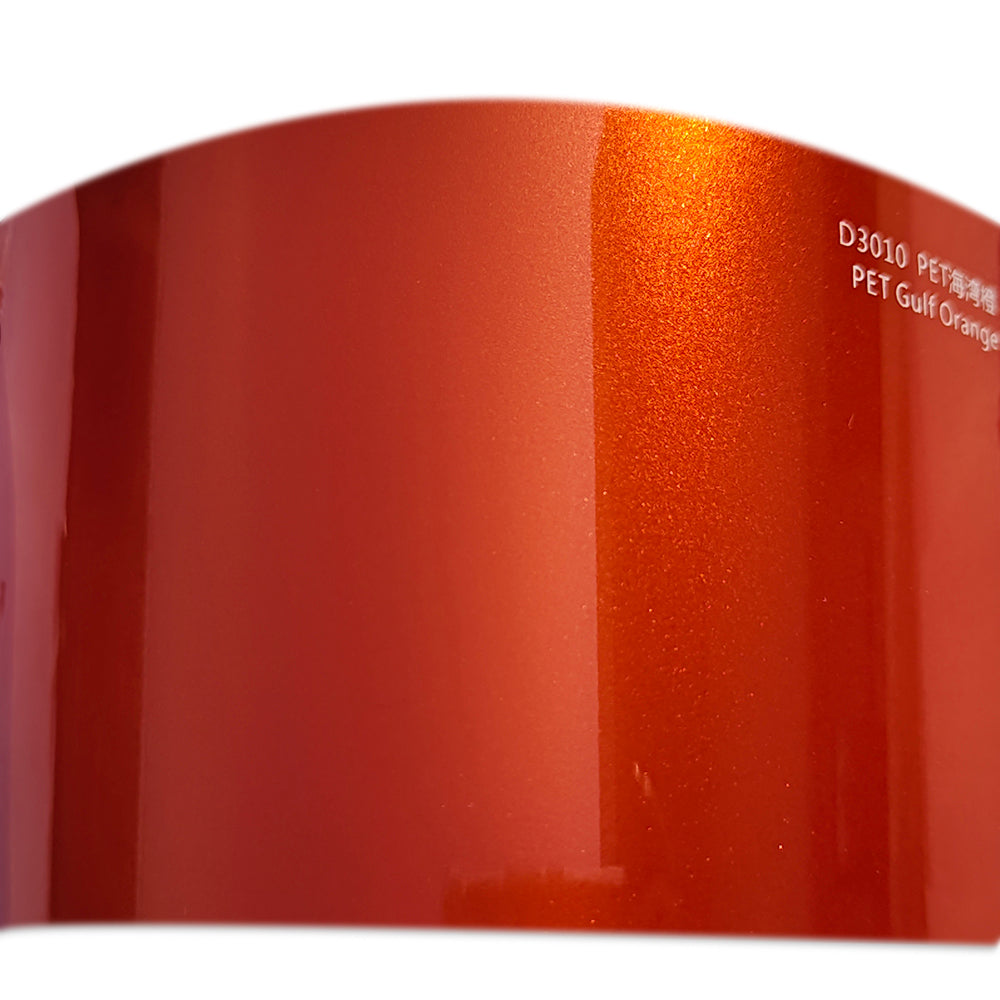 Gloss Metallic Gulf Orange Vinyl Wrap (PET Liner)