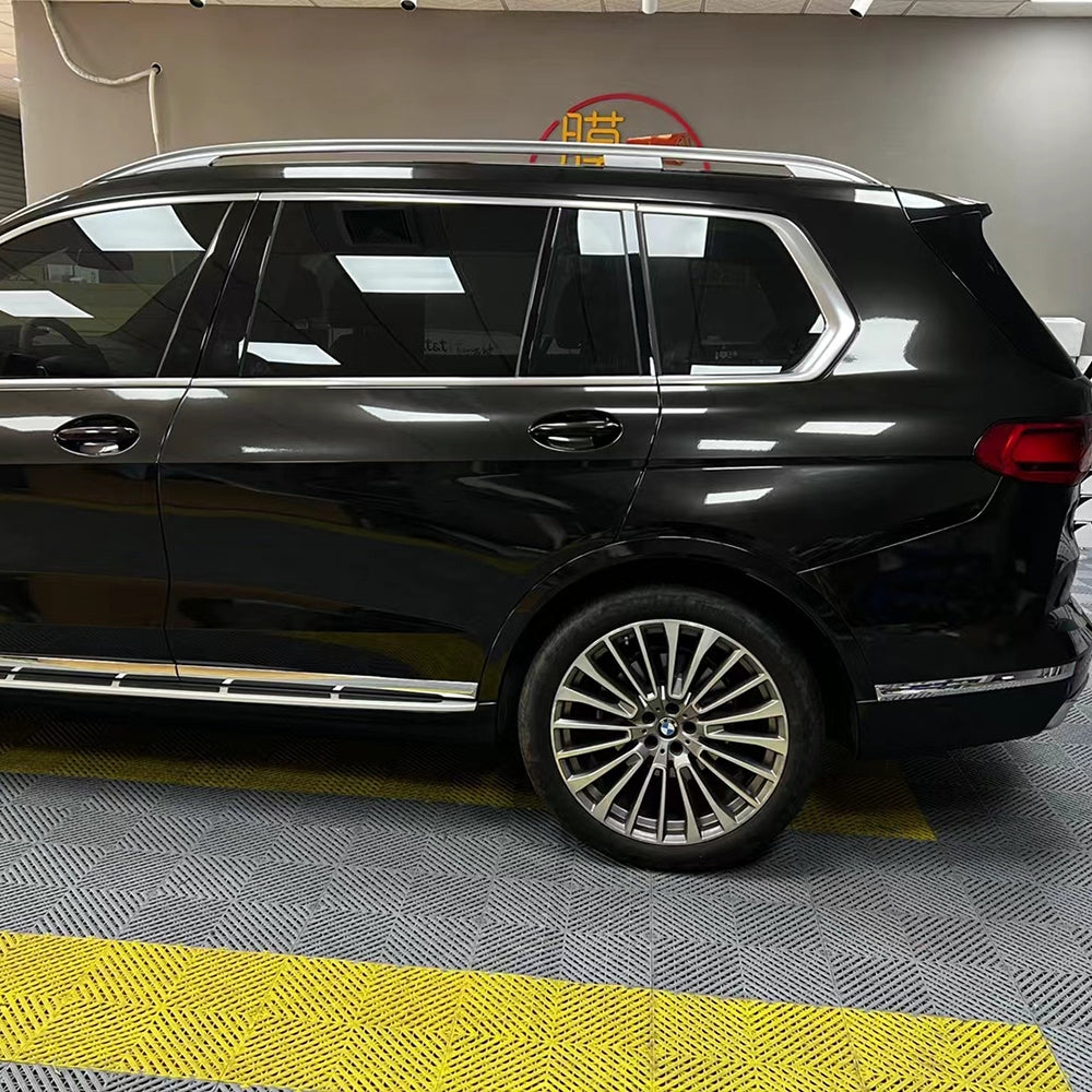 Gloss Metallic Black Gold Vehicle Wraps (PET Liner)