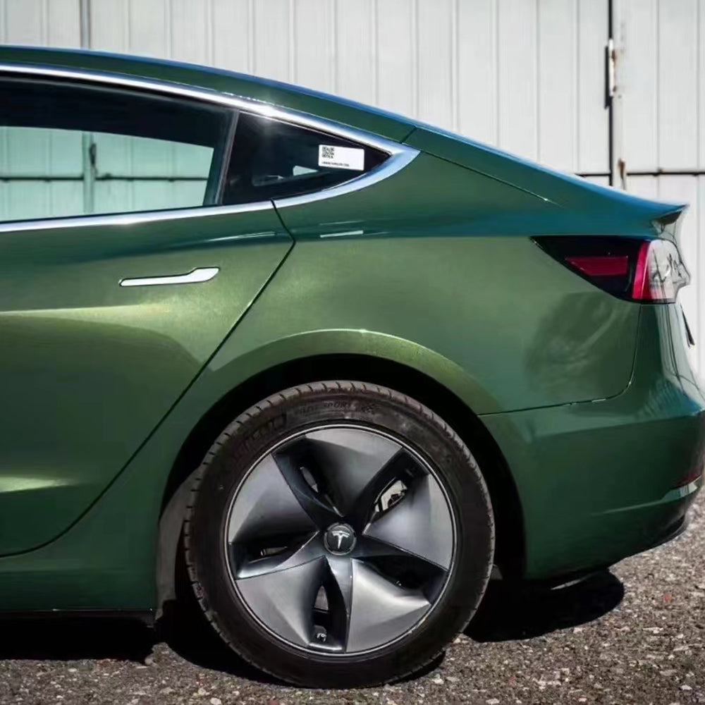 Gloss Metallic Dazzling Night Green Vehicle Wrap (PET Liner)