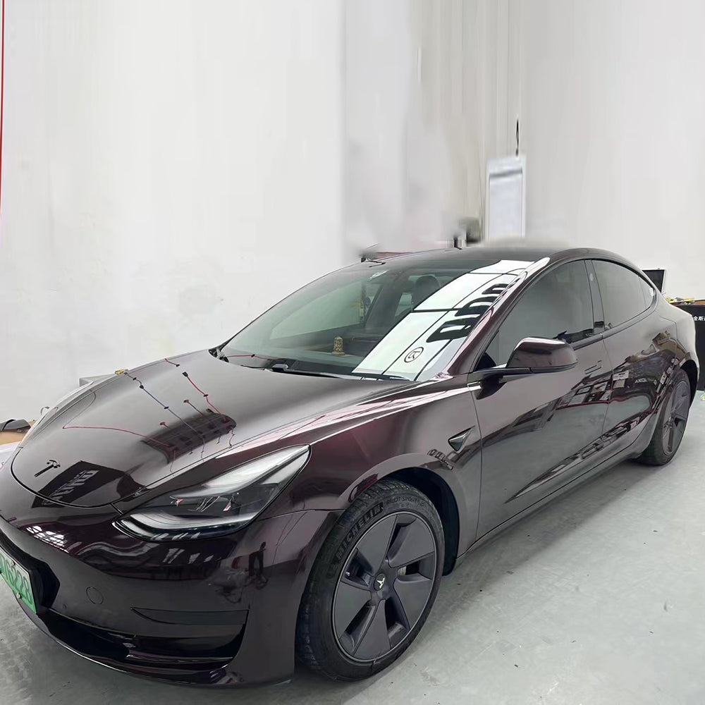 Gloss Metallic Tourmalie Red Vinyl Car Wrap (PET Liner)