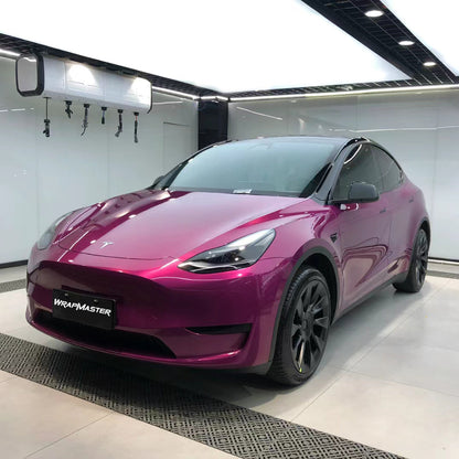 Gloss Metallic Berry Purple Car Wrap (PET Liner)