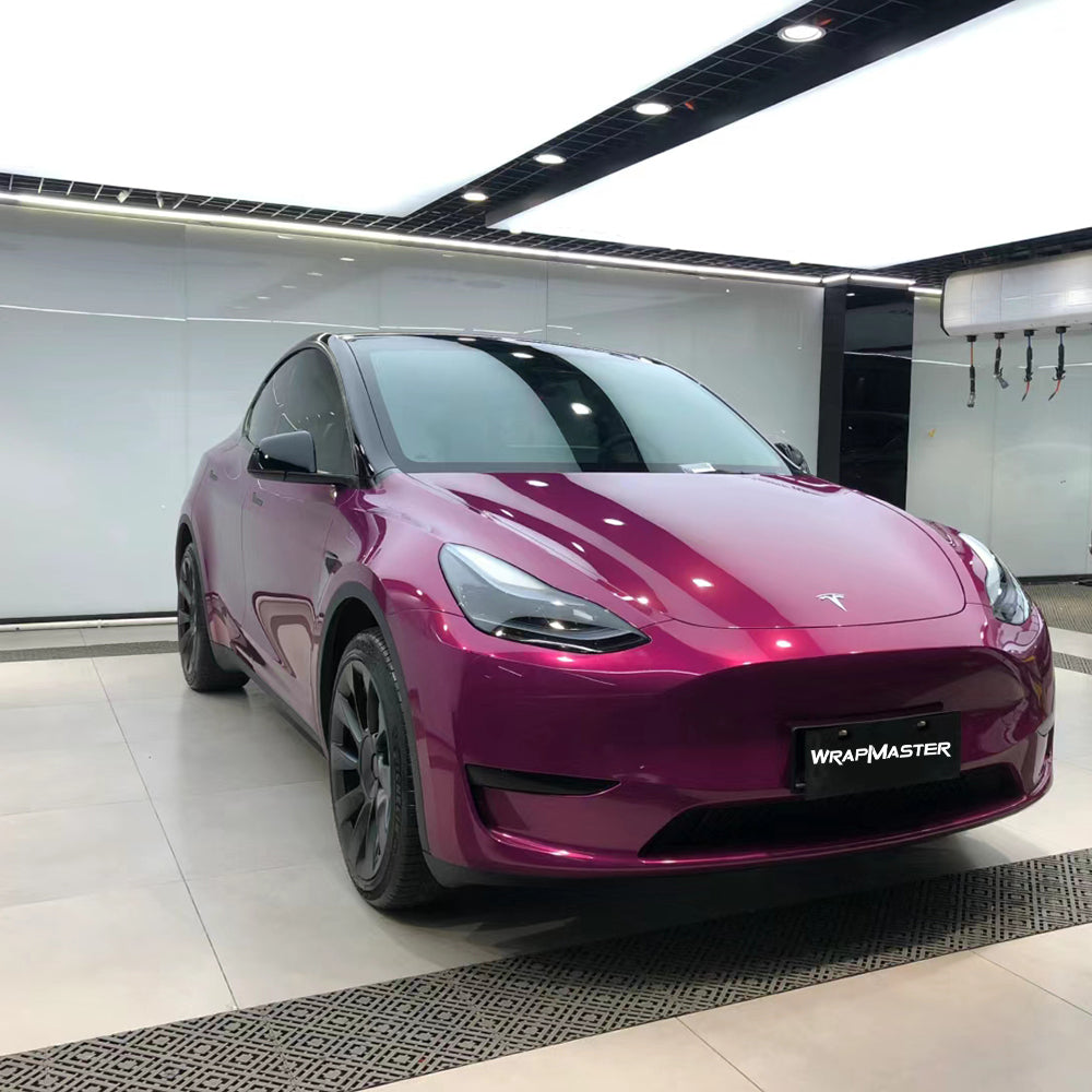 Gloss Metallic Berry Purple Car Wrap (PET Liner)