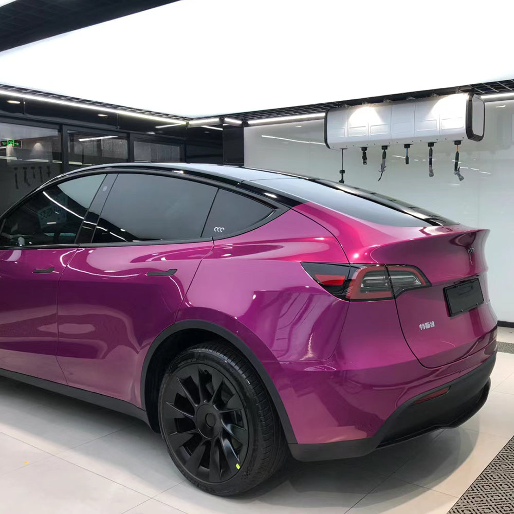 Gloss Metallic Berry Purple Car Wrap (PET Liner)