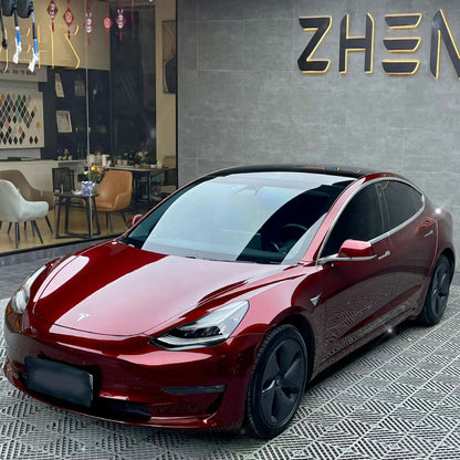 Gloss Metallic Cherry Dark Red Vehicle Vinyl Wrap Colors (PET Liner)