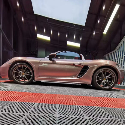 Gloss Metallic Porsche Strawberry Pink Vehicle Wrap Vinyl (PET Liner)