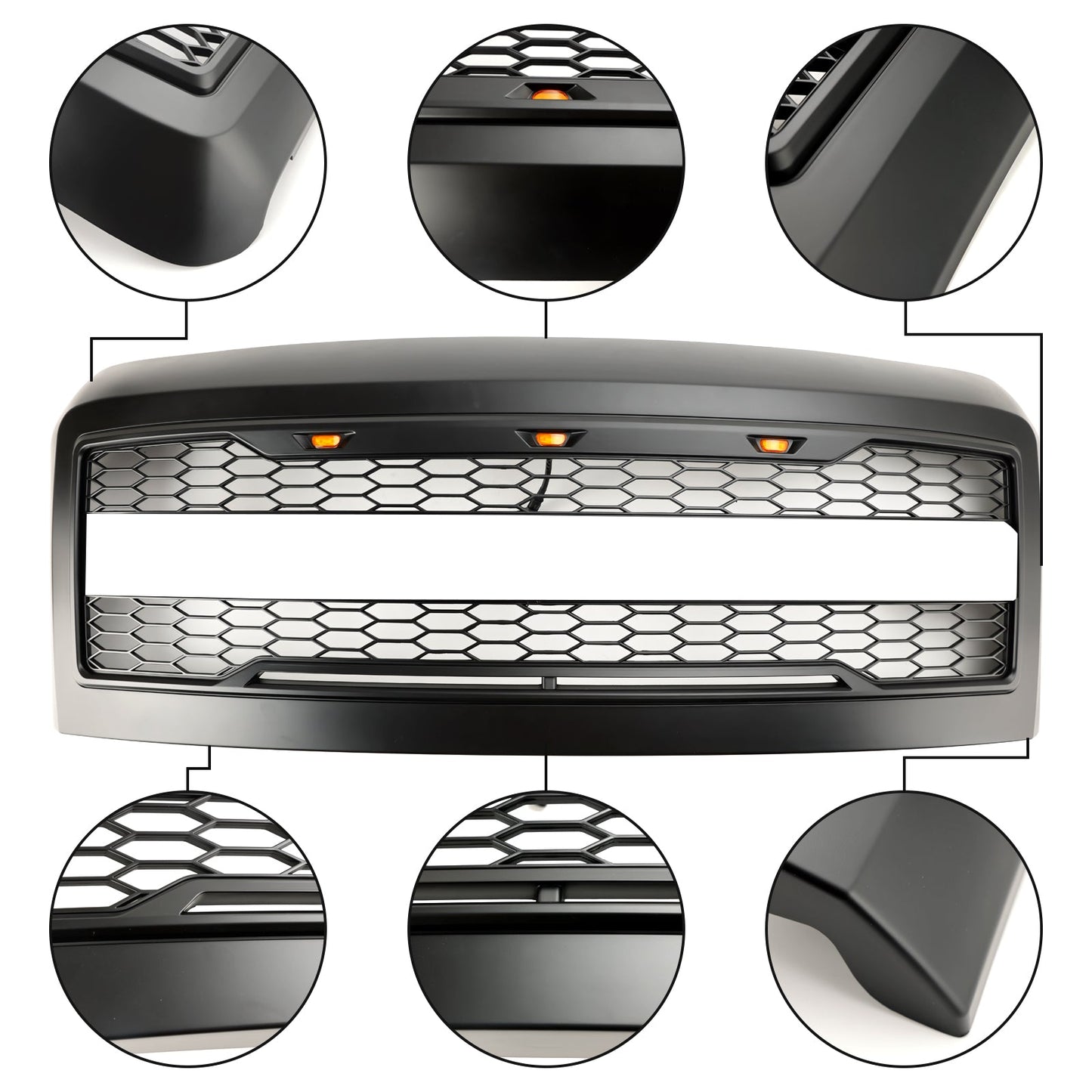 Ford F250 F350 2008-2010 Super Duty Front Bumper Grille Grill w/Lights