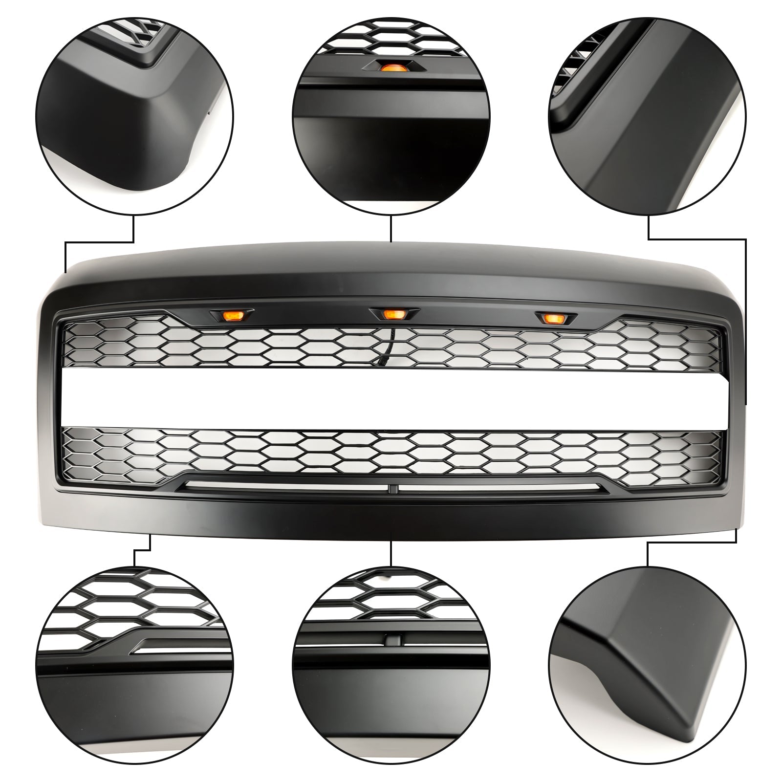 Ford F250 F350 2008-2010 Super Duty Front Bumper Grille Grill w/Lights