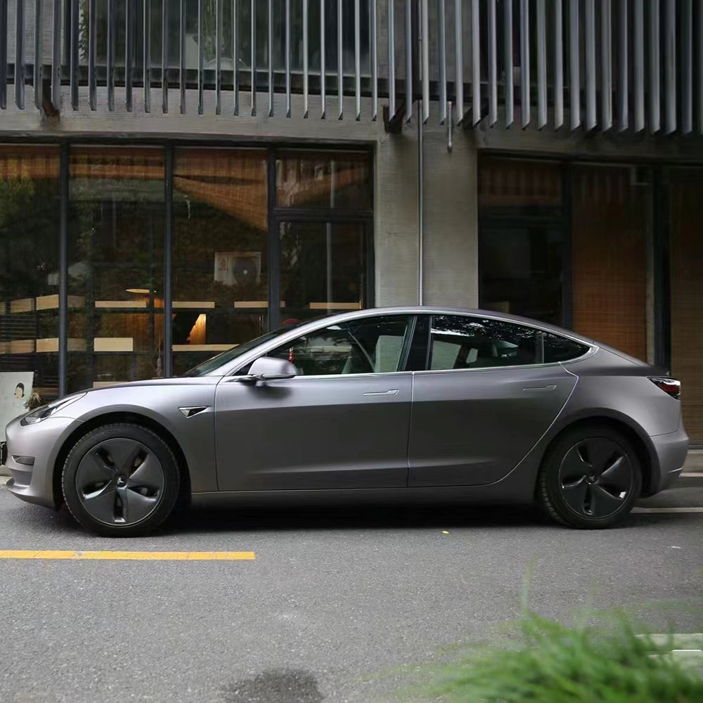 Ultral Matte Metal Dark Grey Cool Car Wraps (PET Liner)