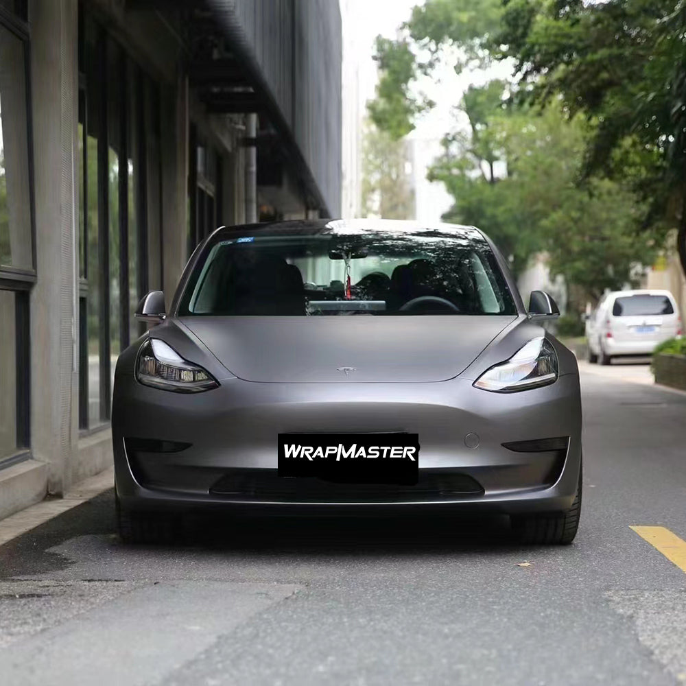 Ultral Matte Metal Dark Grey Cool Car Wraps (PET Liner)