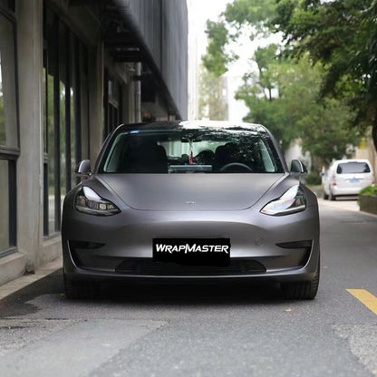 Ultral Matte Metal Dark Grey Cool Car Wraps (PET Liner)