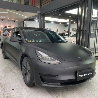 Matte Metallic Black Vinyl Wrap (PET Liner)