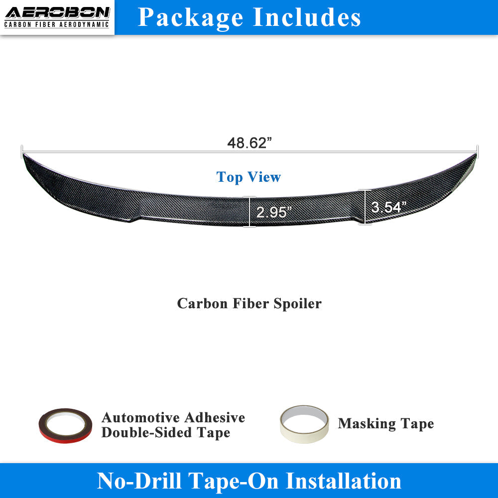 AeroBon CF Trunk Spoiler BMW 2 Series F22 / M2 F87 (2014-2021) CS - package contents & tape kit