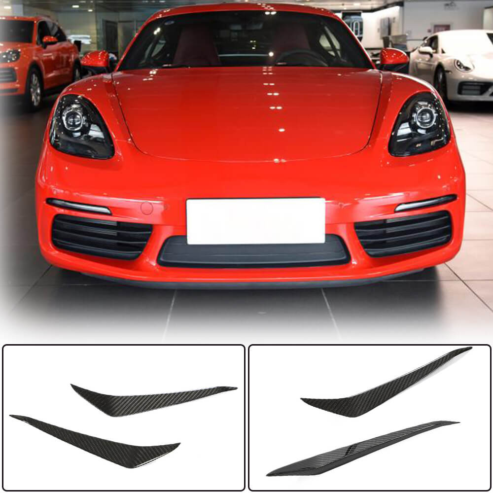 Porsche 718 (982) Boxster Cayman Front Bumper Vents Dry Carbon Fiber
