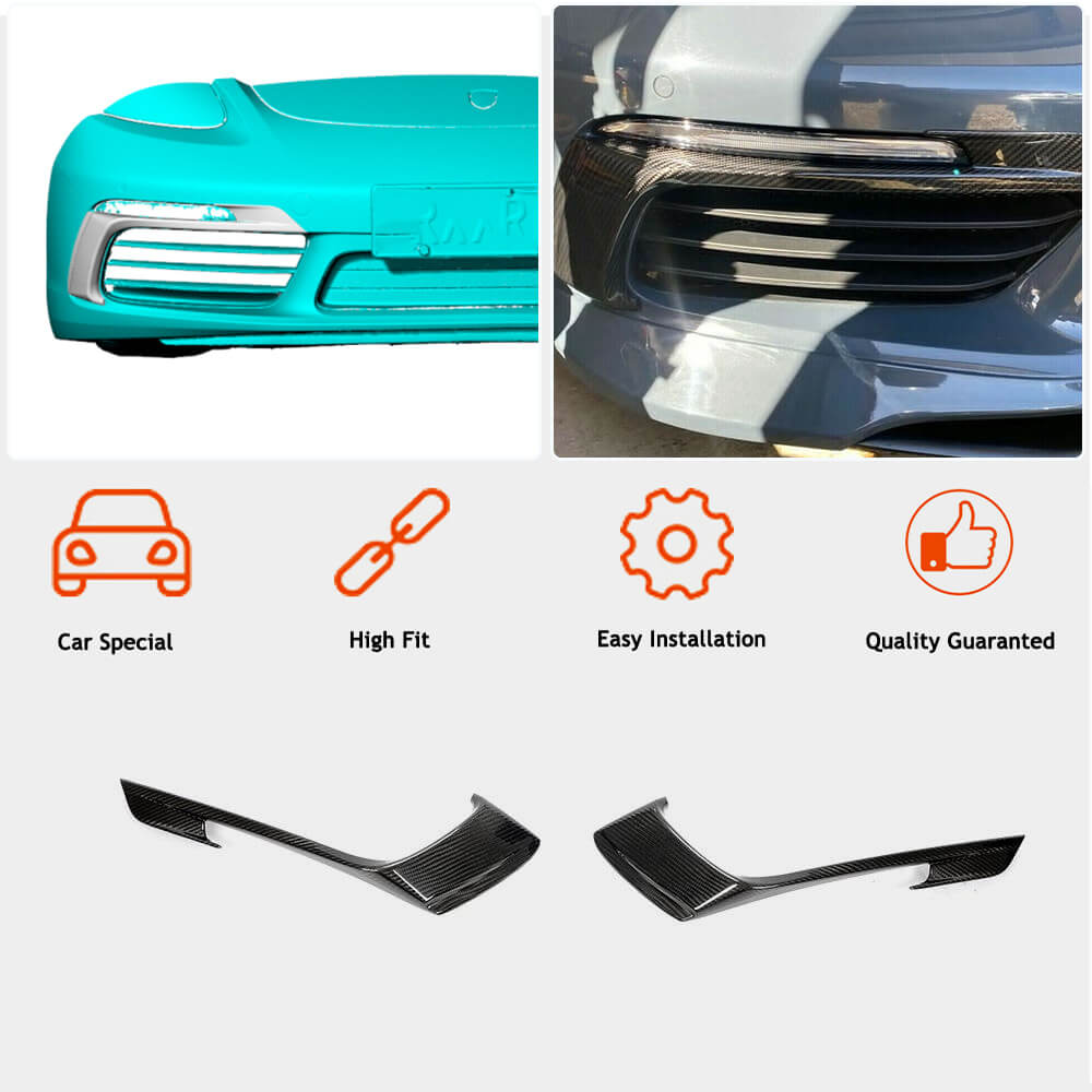 Porsche 718 (982) Boxster Cayman 2016-2019 Fog Light Covers Dry Carbon Fiber/FRP