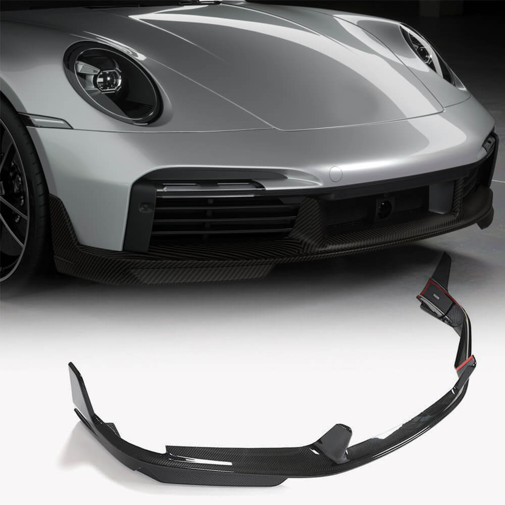 Porsche 911 992 Turbo S 2019-2023 Front Bumper Lip Dry Carbon Fiber