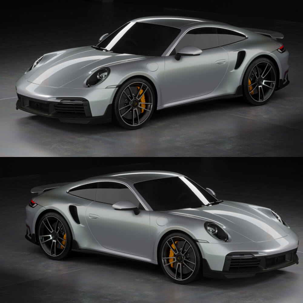 Porsche 911 992 Turbo S 2019-2023 Front Bumper Lip Dry Carbon Fiber