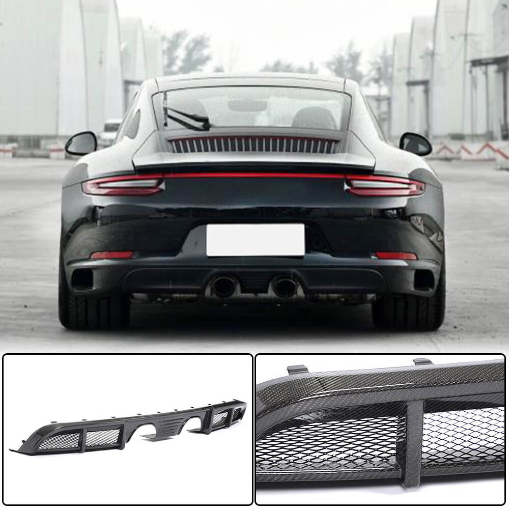 Porsche 911 Carrera 4 GTS 2017 Rear Bumper Diffuser Lip Carbon Fiber