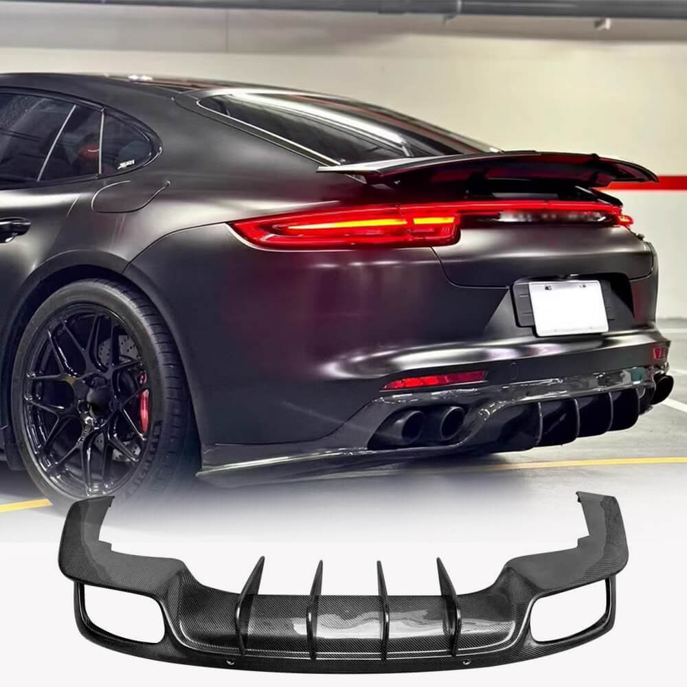 Porsche Panamera 971.2 2017-2026 Rear Bumper Diffuser Lip Spoiler Carbon Fiber
