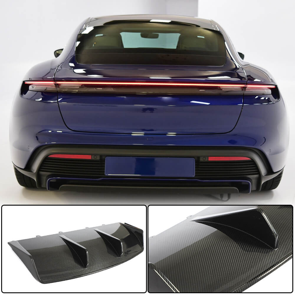 Porsche Taycan 9J1 Turbo S 2019-2021 Rear Bumper Diffuser Dry Carbon Fiber