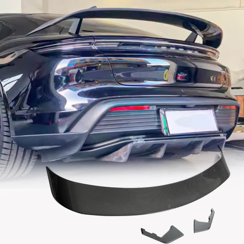 Porsche Taycan Base 4S Sedan 4-Door 2019-2024 Real Carbon Fiber Rear Trunk Spoiler