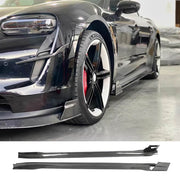 Porsche Taycan Base 4S Sedan 4-Door 2019-2024 Real Carbon Fiber Side Skirts
