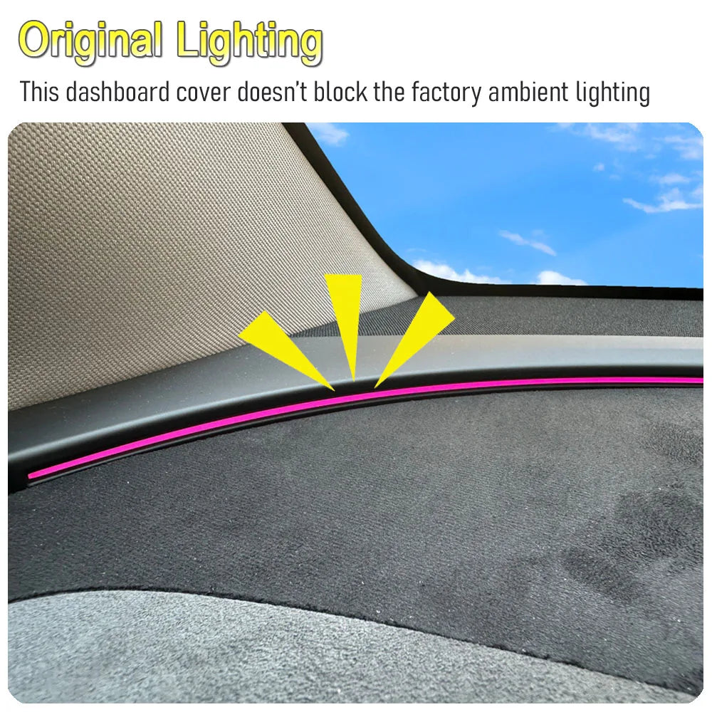 For Tesla Model Y Juniper 2026 2025 Dashboard Cover Pad Suede Sunshade Protector Anti-UV Dash Mat Non-slip Pads Car Accessories