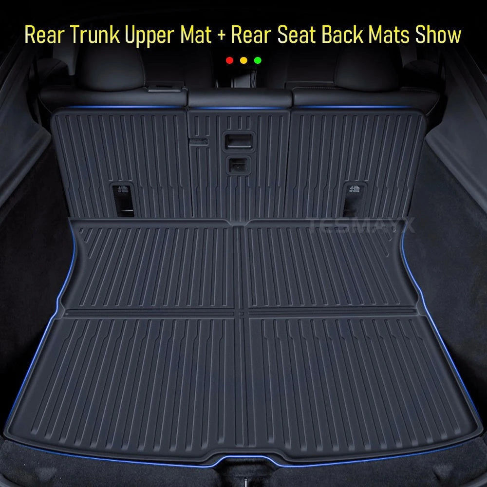 Custom TPE All-Weather Floor Mats for 2025-2026 Tesla Model Y Juniper with Cargo Liner & Kick Pads