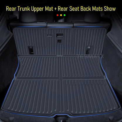 Custom TPE All-Weather Floor Mats for 2025-2026 Tesla Model Y Juniper with Cargo Liner & Kick Pads