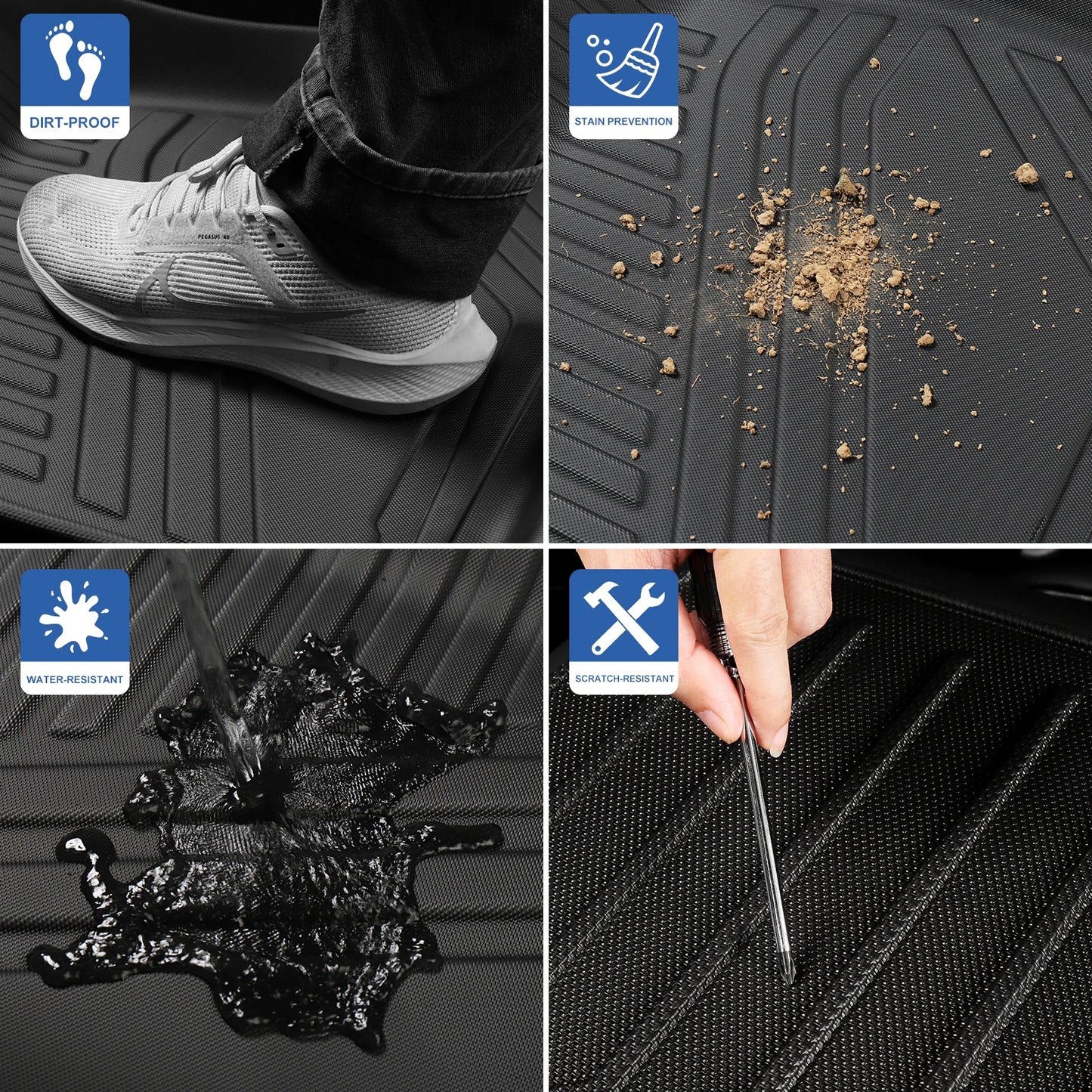 Custom TPE All-Weather Floor Mats for 2024-2026 Volvo EX30 with Cargo Liner