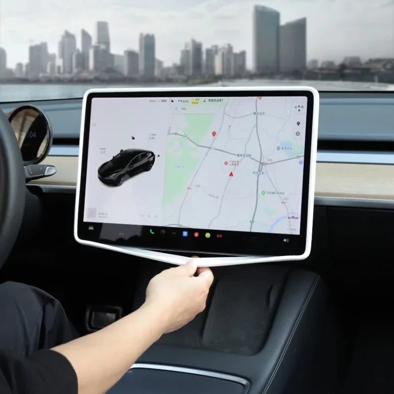 For Tesla Model 3 / Y Silicone Protective Frame Edge Cover Central Control Display Navigation Screen Protector Car Accessories