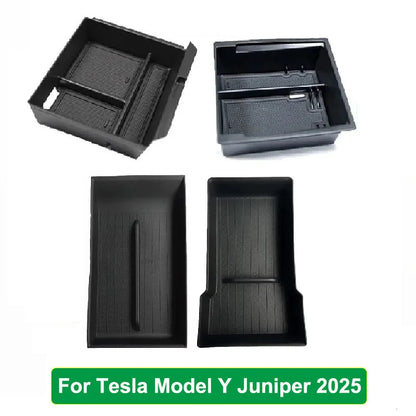 For Tesla Model Y Juniper 2025 Model 3 Highland Center Console Armrest Hidden Storage Box Cup Holder Car Organizer Accessories