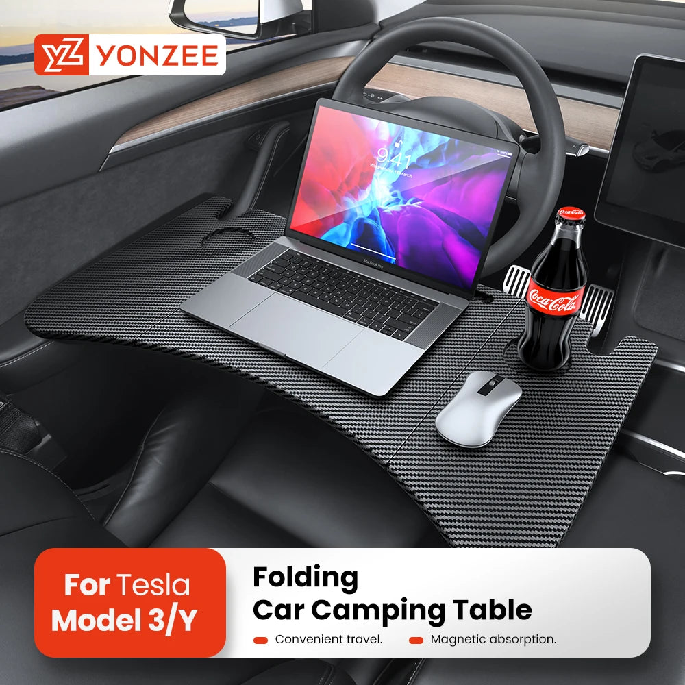 YZ For Tesla Model XS 3 Y Highland Juniper 2018-2025 Steering Wheel Laptop Tray Food Desk Portable Office Table Car Accessories