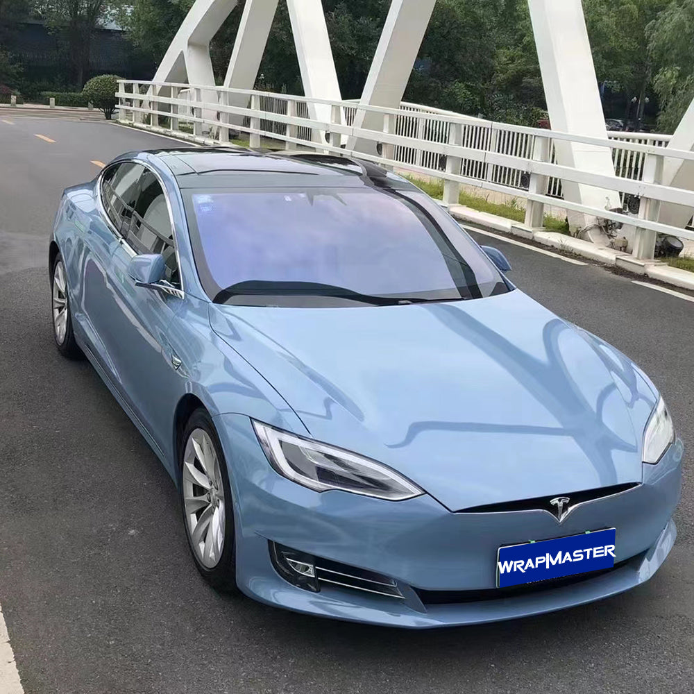 Glossy Cystal Haze Blue Vinyl Car Wrap
