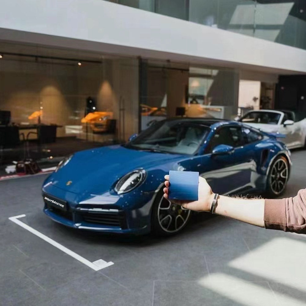 Gloss Porsche Deep Blue Auto Vinyl Wrap