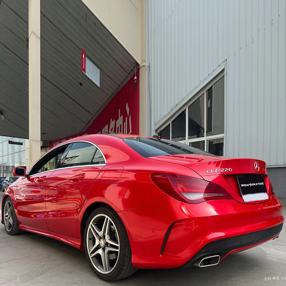 Gloss Metallic Fiery Red Vinyl Wrap
