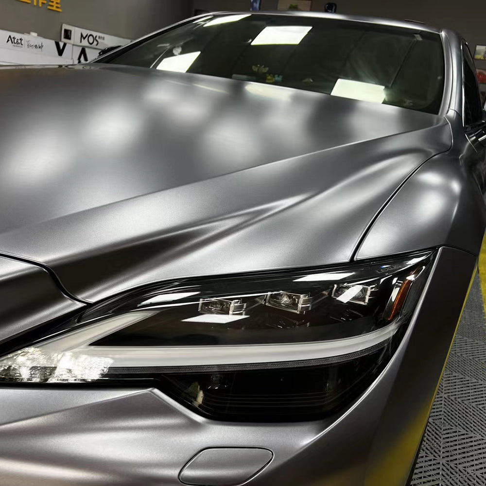 Satin Grey Wrap Metallic Car