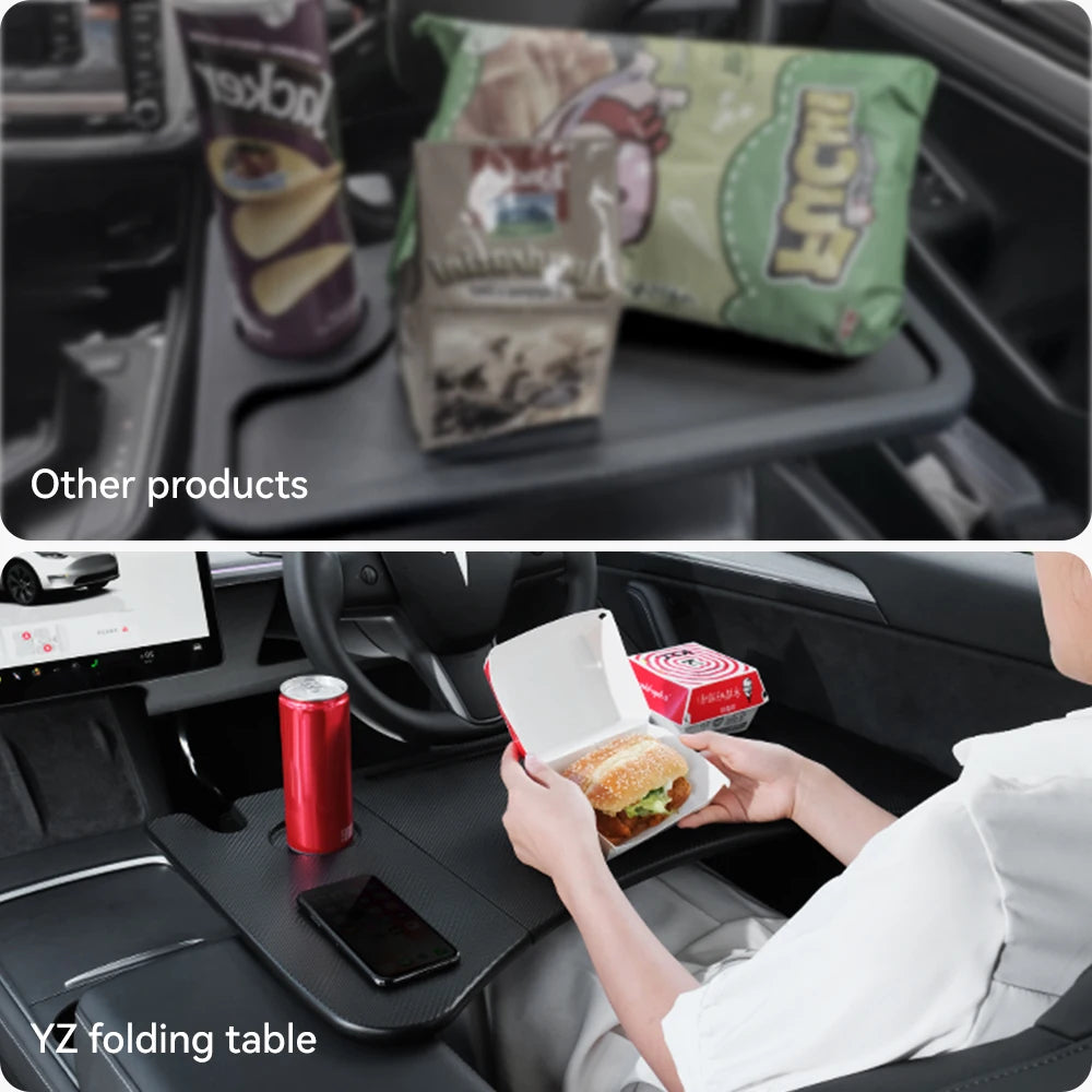 YZ For Tesla Model XS 3 Y Highland Juniper 2018-2025 Steering Wheel Laptop Tray Food Desk Portable Office Table Car Accessories