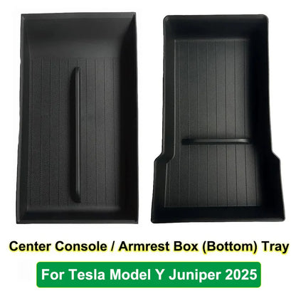 For Tesla Model Y Juniper 2025 Model 3 Highland Center Console Armrest Hidden Storage Box Cup Holder Car Organizer Accessories