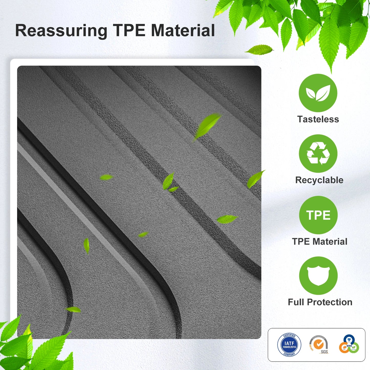 Custom TPE All-Weather Floor Mats for 2025-2026 Tesla Model Y Juniper 5-Seat (LHD) with Door Sill Cover