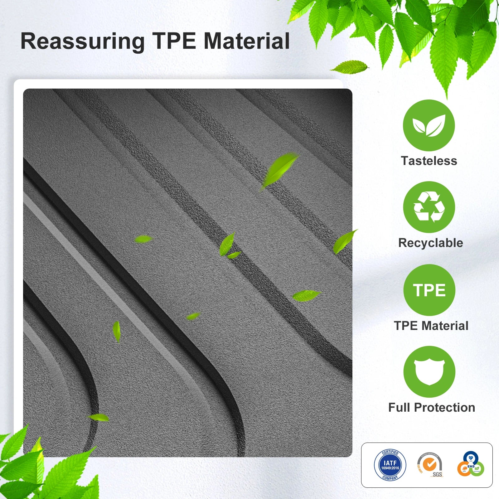 Custom TPE All-Weather Floor Mats for 2025-2026 Tesla Model Y Juniper 5-Seat (LHD) with Door Sill Cover