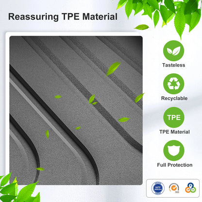 Custom TPE All-Weather Floor Mats for 2025-2026 Tesla Model Y Juniper 5-Seat (LHD) with Door Sill Cover