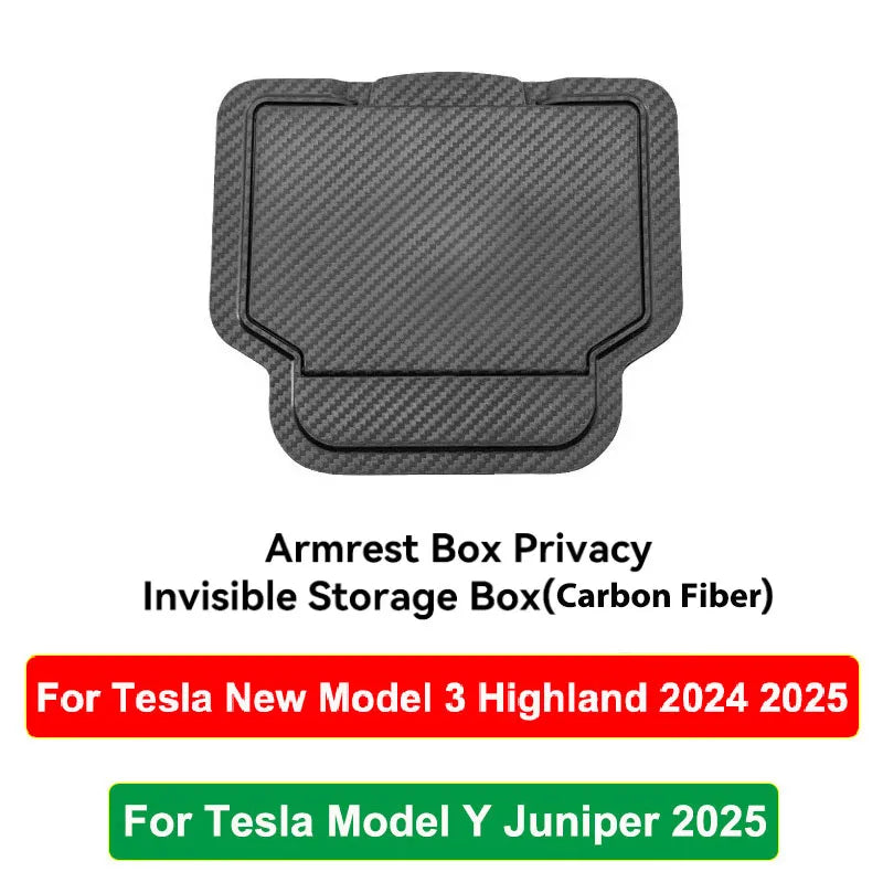 For Tesla Model Y Juniper 2025 Model 3 Highland Center Console Armrest Hidden Storage Box Cup Holder Car Organizer Accessories