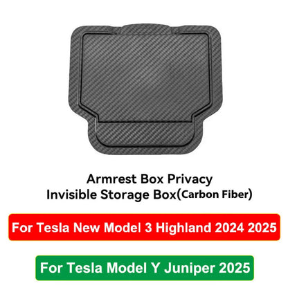 For Tesla Model Y Juniper 2025 Model 3 Highland Center Console Armrest Hidden Storage Box Cup Holder Car Organizer Accessories
