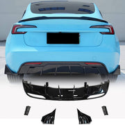 Tesla Model 3 2023-2025 Rear Bumper Diffuser Glossy Black ABS