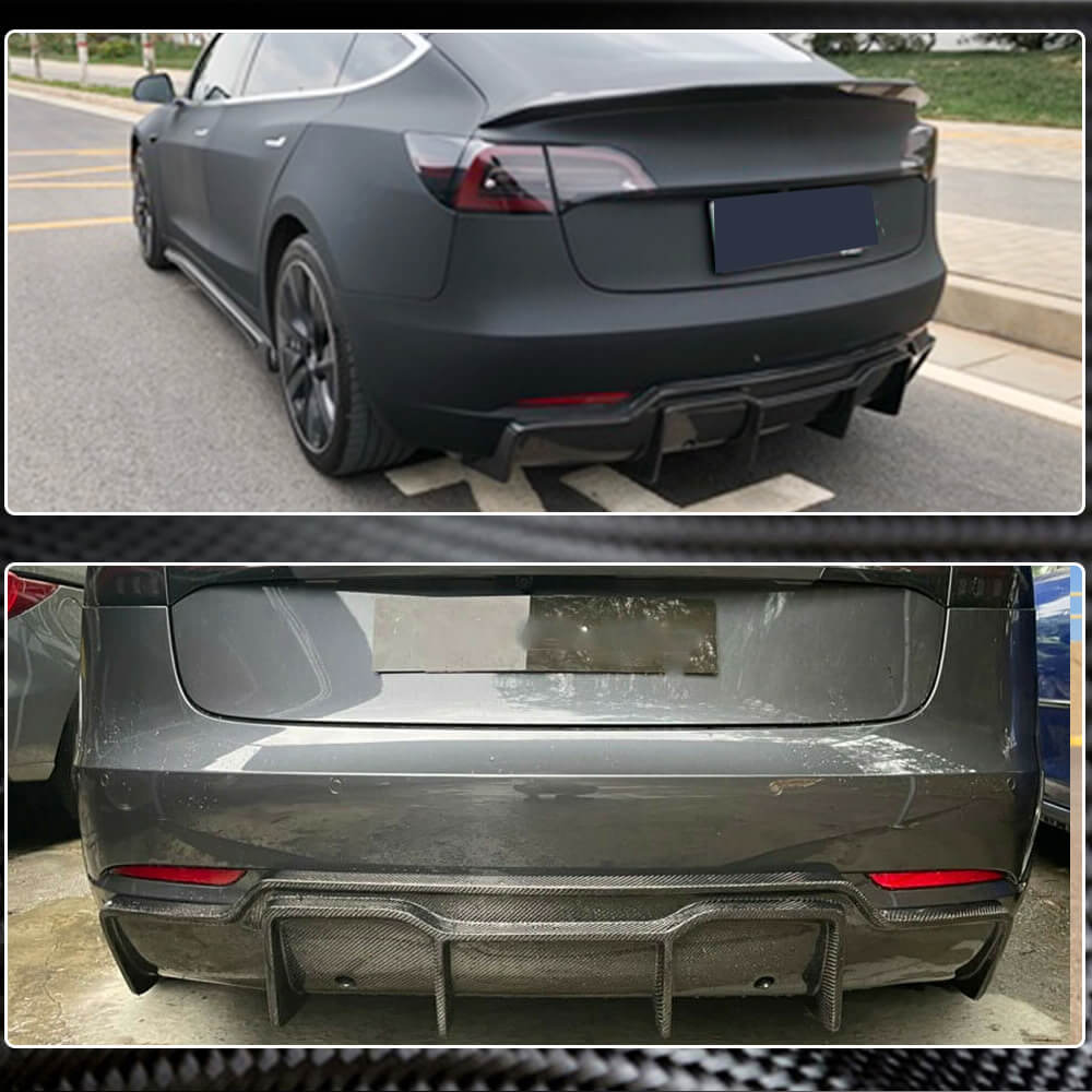 Tesla Model 3 2016-2023 Rear Bumper Diffuser Carbon Fiber/FRP