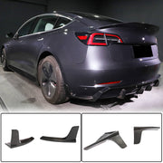 Tesla Model 3 2017-2022 Rear Bumper Splitters Carbon Fiber