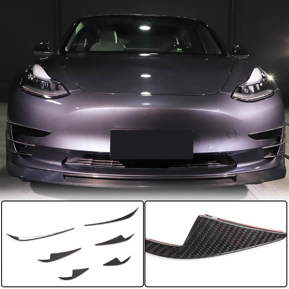 Tesla Model 3 2016-2022 Front Bumper Vents Dry Carbon Fiber