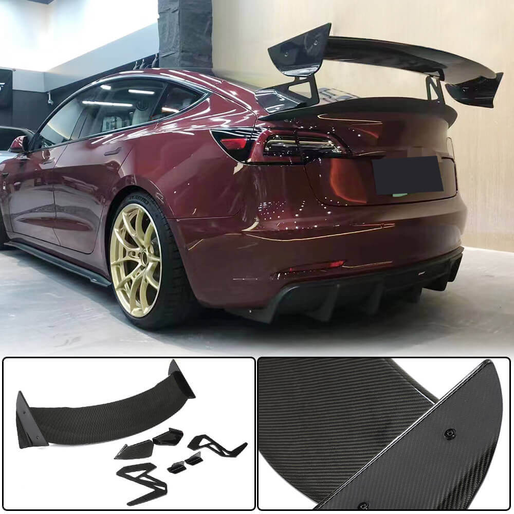 Tesla Model 3 Rear Trunk Spoiler Dry Carbon Fiber