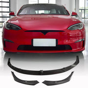 Tesla Model S 2021-2023 Front Bumper Lip Carbon Fiber