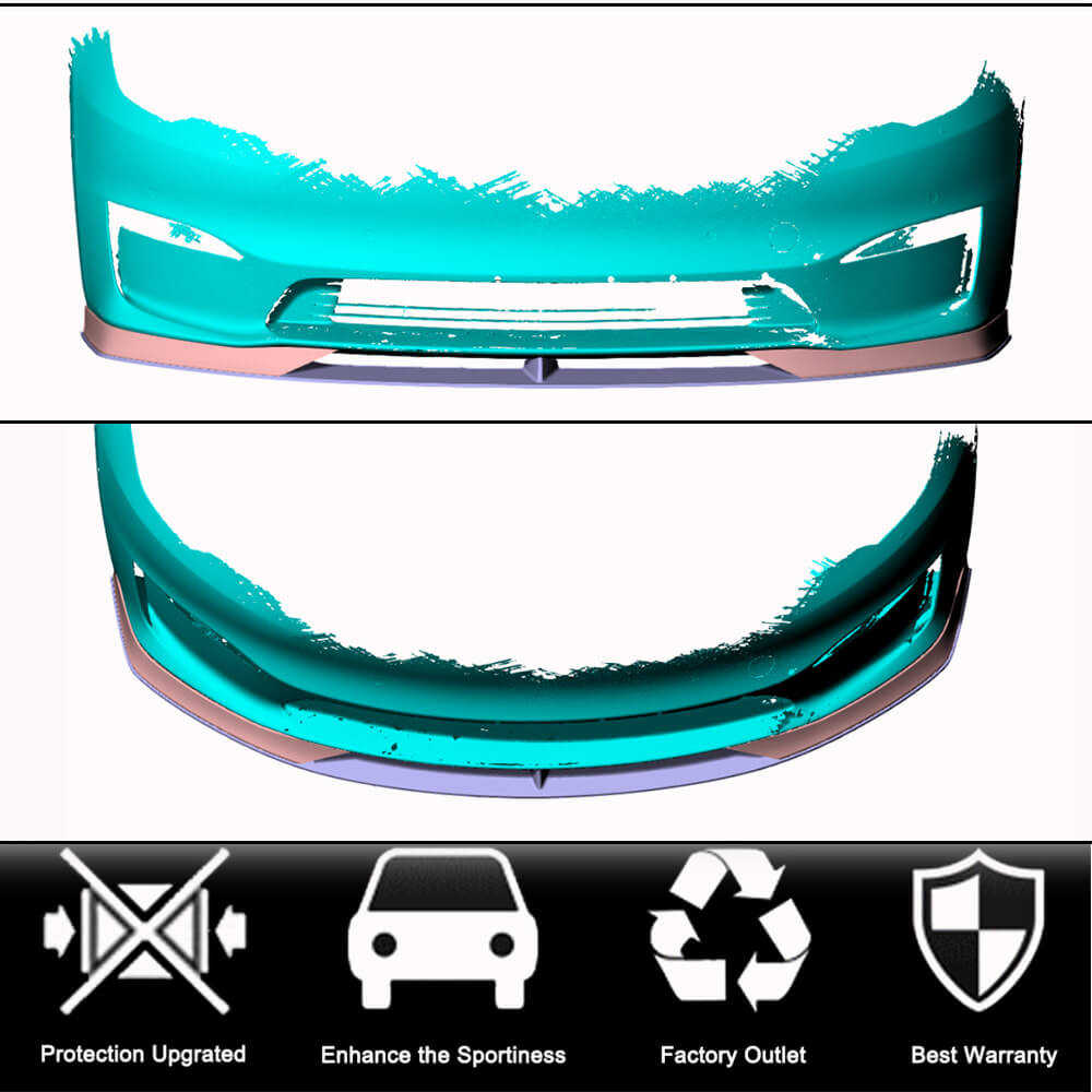 Tesla Model S 2021-2023 Front Bumper Lip Carbon Fiber